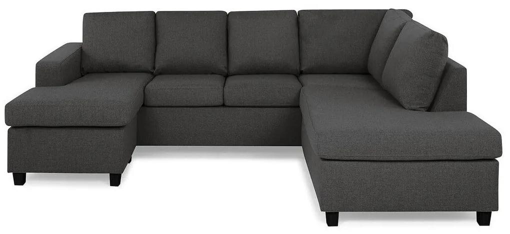 Γωνιακός Καναπές Scandinavian Choice C154, Μαύρο, Σκούρο γκρι, 254x194x82cm, Πόδια: Πλαστική ύλη | Epipla1.gr
