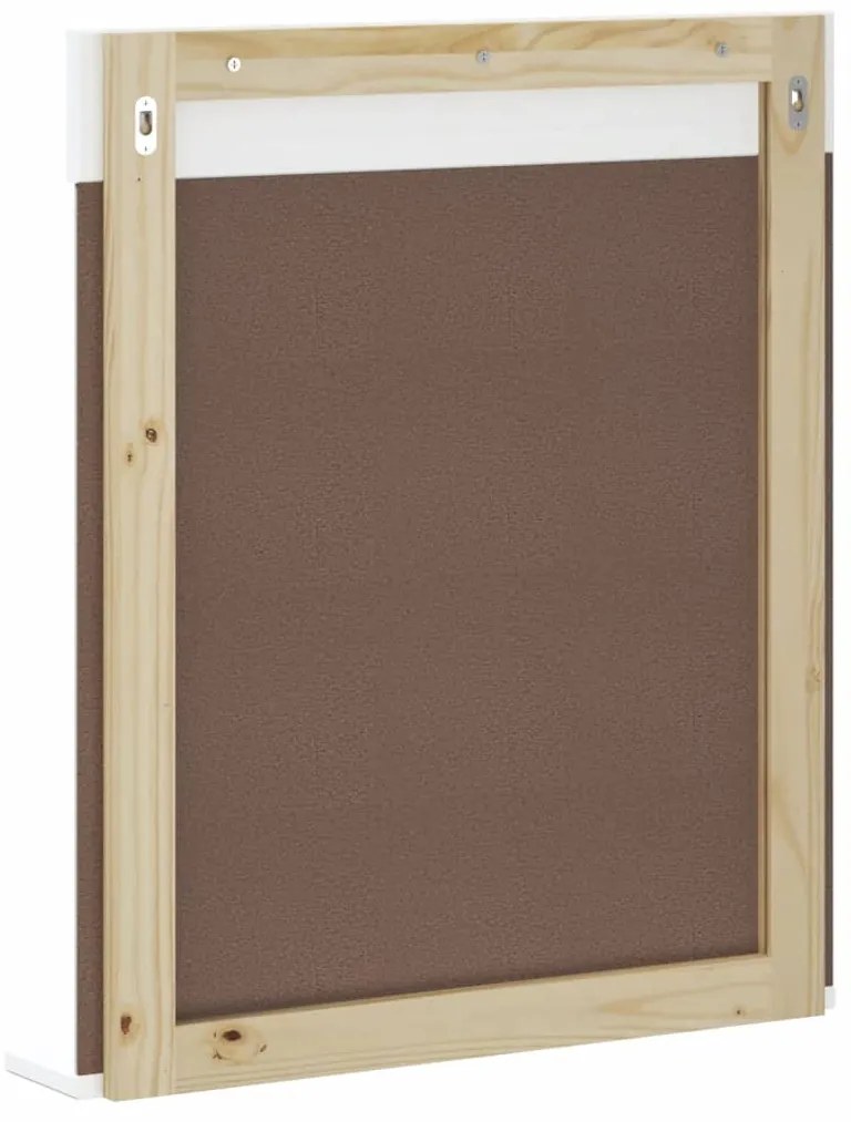 vidaXL Καθρέφτης Μπάνιου με Ράφι BERG Λευκός 60x12x70 εκ. Μασίφ Ξύλο