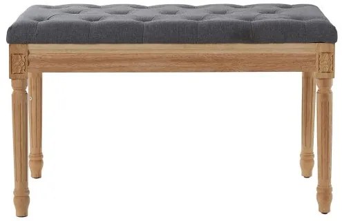 VEVOR Upholstered Bench, 16&quot;W Ottoman Bench, End of Bed Bench with Foam Padded Cushion and Rubberwood Legs, Tufted Footrest Stool Entryway Bench for Dining Room, Living Room, Bedroom, Hallway, Gray