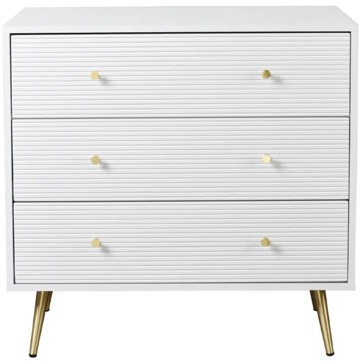 Liberta ZIZEL ΣΥΡΤΑΡΙΕΡΑ 3ΣΥΡΤΑΡΙΑ ΛΕΥΚΟ ΜΕ PATTERN ΧΡΥΣΟ 80x40xH79cm 80x40xH79cm 09-1470