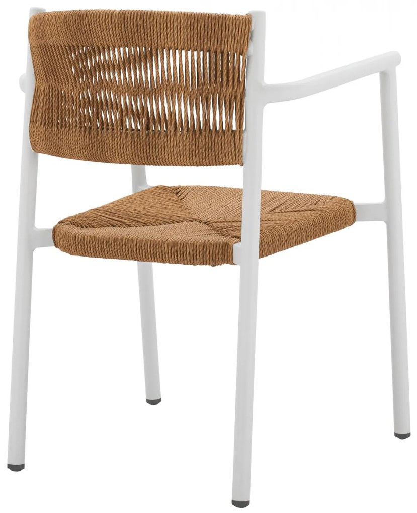 Καρέκλα - Πολυθρόνα C5786.01 Λευκή Αλουμινίου με P.E. Μπέζ Σχοινί 55,5x50x77,5 εκ. 55.5x50x77.5 εκ.