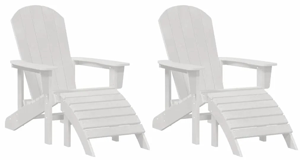 vidaXL Έπιπλα Χαλάρωσης Κήπου 2 pcs Λευκό 74 x 82 x 90cm Πλαστικό
