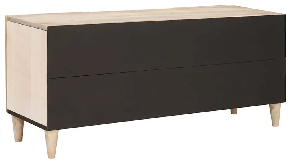 vidaXL Ντουλάπι TV με ράφι Λευκό 105 x 33 x 46 εκ Μασίφ ξύλο μάνγκο