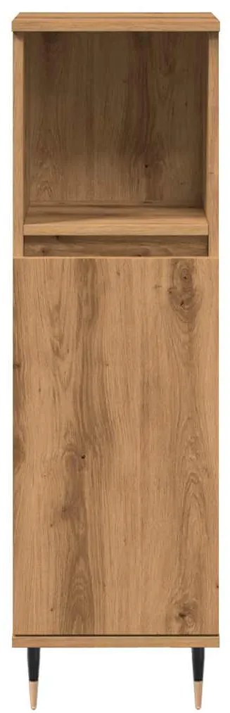 vidaXL Ντουλάπι μπάνιου Δρυς τεχνίτης 30x30x100 cm Κατασκευασμένο ξύλο