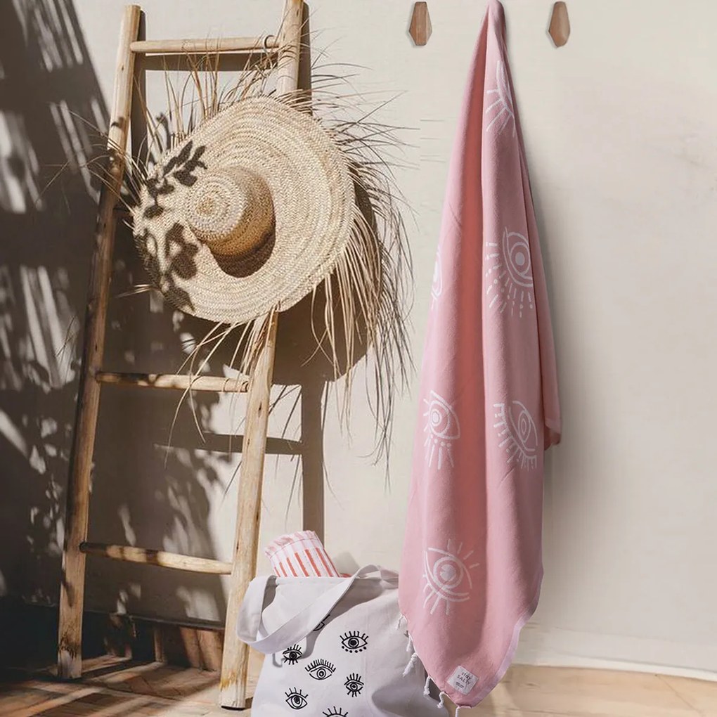 Πετσέτα Θαλάσσης - Παρεό (90x170) Nef-Nef Homeware Eyes On Me Pink