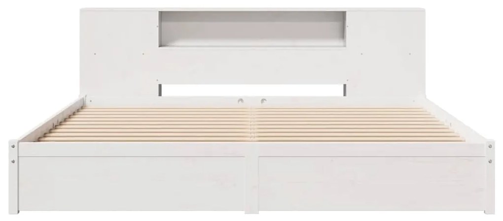 vidaXL Κρεβάτι Βιβλιοθήκη Χωρίς Στρώμα 180x200 εκ Μασίφ Ξύλο Πεύκου