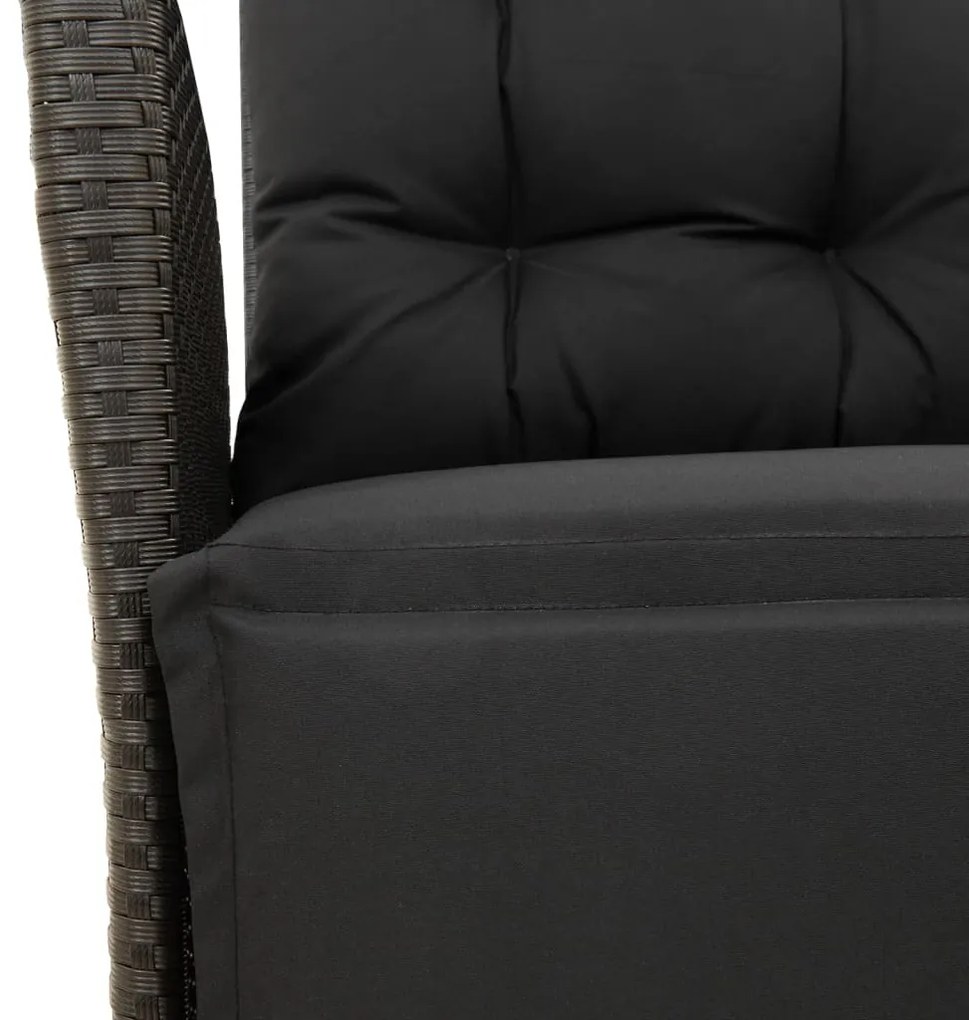 Σετ Τραπεζαρίας Κήπου 9 τεμ Μαύρο από Συνθ. Ρατάν με Μαξιλάρια 3213102