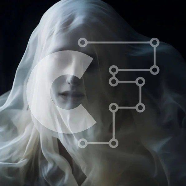 Intra Συλλεκτικό Ξύλινο Παζλ Plywood  4mm - Ghostly Woman τυλιγμένη σε λευκό ύφασμα Σε Ξύλινο Κουτί - Διαστάσεις Puzzle: 10x10 cm – 25 κομμάτια