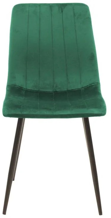 Καρέκλα Τραπεζαρίας Noor με Κυπαρισσί Βελούδο και Μαύρο Μεταλλικό πόδι 44x53x86εκ. 4αδα 44x53x86 εκ.