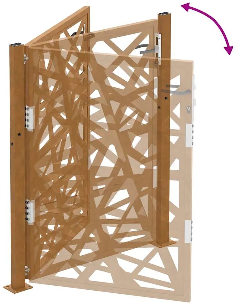 Πύλη κήπου 105x130 cm από χάλυβα καιρικές συνθήκες Light Design - Καφέ