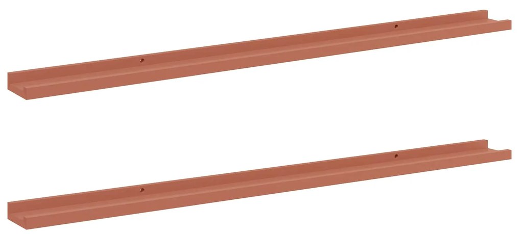 vidaXL Ράφι Τοίχου 2 pcs Κόκκινο 115 x 9 x 3 cm Επεξεργασμένο ξύλο