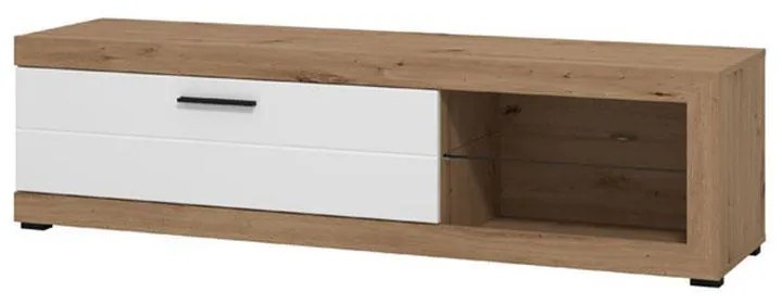 Έπιπλο Τηλεόρασης Remo Artisan Oak - Λευκό Μάτ 162x42x44 εκ.