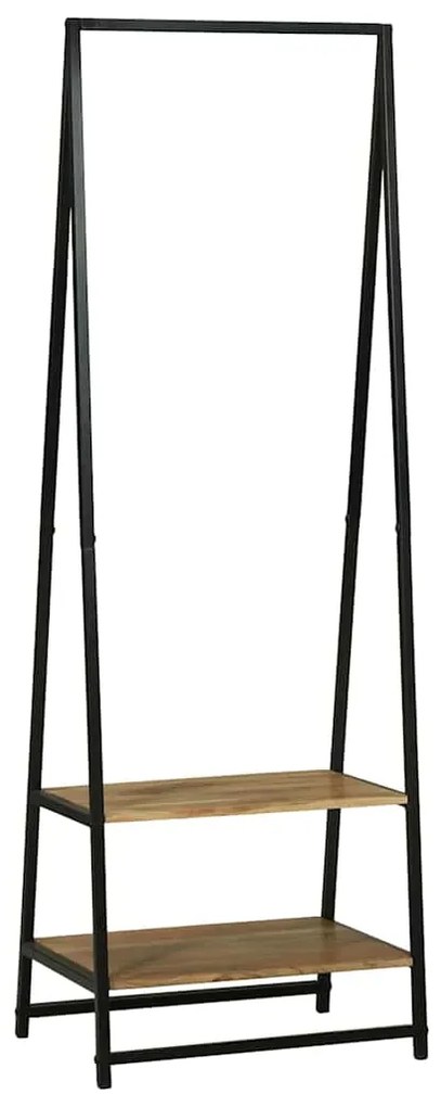 vidaXL Ράφι Ρούχων με ράφι Μαύρο 60 x 45 x 180 εκ. Στερεό Ξύλο Ακακίας