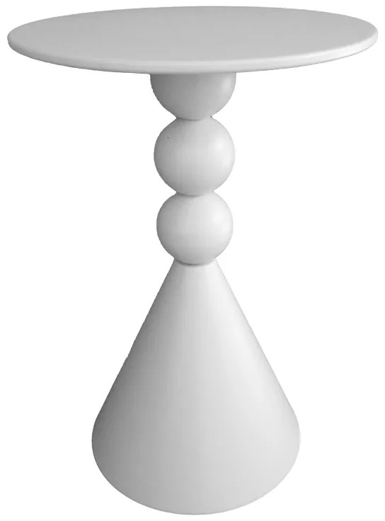 Βοηθητικό τραπέζι Bilane pakoworld μέταλλο σε κρεμ απόχρωση Φ39x60εκ