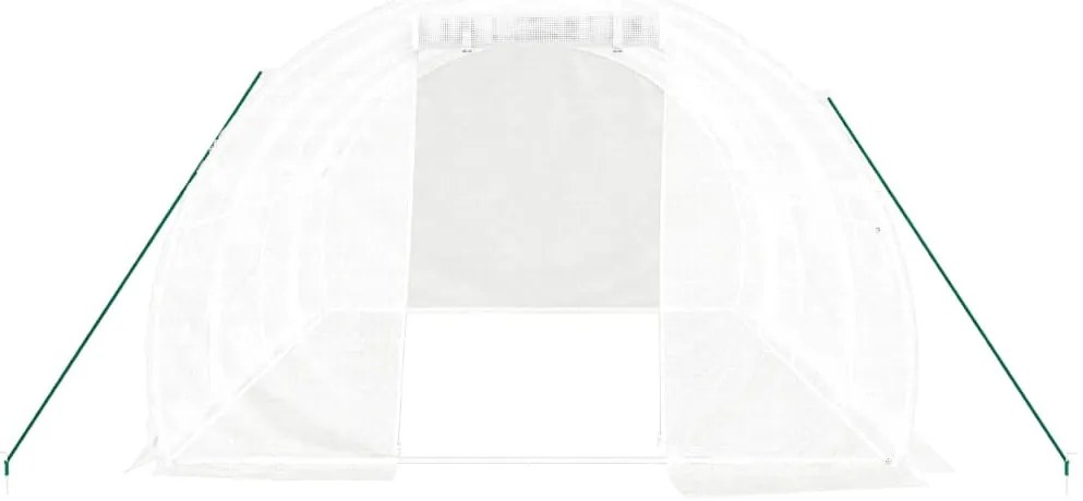 vidaXL Θερμοκήπιο με Ατσάλινο Σκελετό Λευκό 12 τ.μ. 4 x 3 x 2 μ.