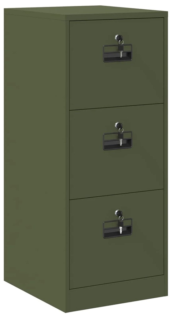 vidaXL Ντουλάπα Αρχείων με συρτάρι Ελιά Πράσινη 44 x 50 x 106.5 εκ