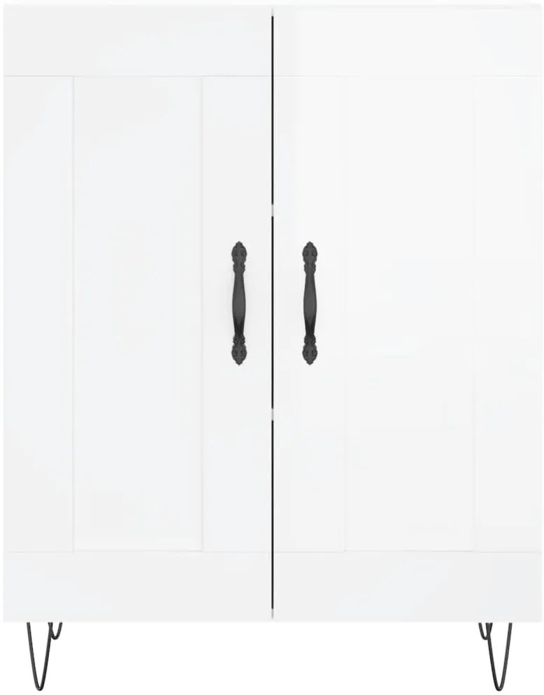 vidaXL Ντουλάπι Γυαλιστερό Λευκό 69,5x34x90 εκ. Επεξεργασμένο Ξύλο
