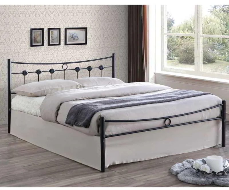 Κρεβάτι DUGAN Διπλό 140x190cm Μεταλ.Σφυρήλατο Μαύρο