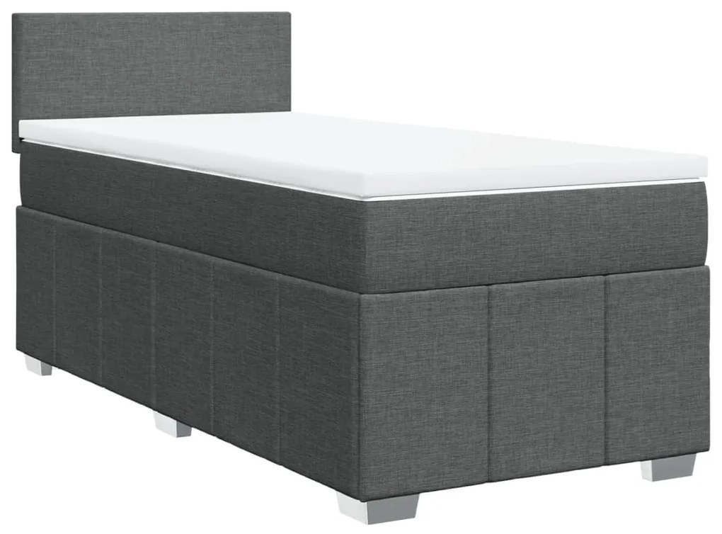 ΚΡΕΒΑΤΙ BOXSPRING ΜΕ ΣΤΡΩΜΑ ΣΚΟΥΡΟ ΓΚΡΙ 90X200 ΕΚ. ΥΦΑΣΜΑΤΙΝΟ 3286945