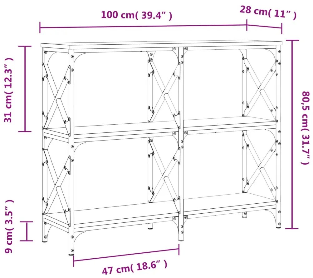 ΤΡΑΠΕΖΙ ΚΟΝΣΟΛΑ ΚΑΦΕ ΔΡΥΣ 100X28X80,5 ΕΚ. ΕΠΕΞΕΡΓΑΣΜΕΝΟ ΞΥΛΟ 835423