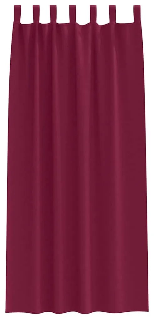 vidaXL Κουρτίνες με κουρτίνες 2 pcs Κόκκινο 245x140εκ. Πολυεστέρας