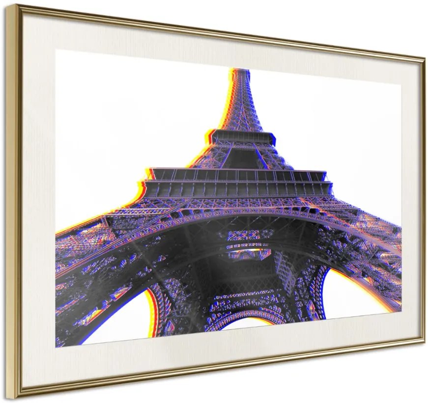 Αφίσα - Symbol of Paris (Purple) - 45x30 - Χρυσό - Με πασπαρτού