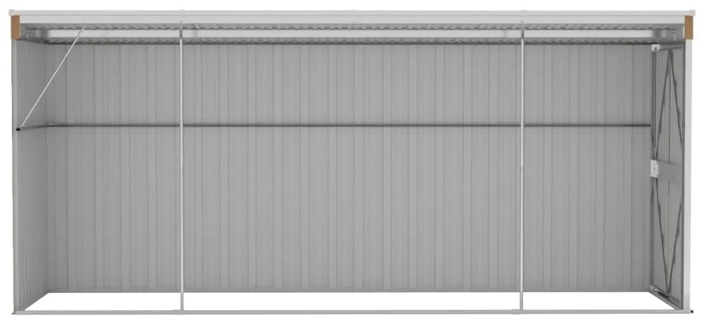 vidaXL Αποθήκη Κήπου Επιτοίχια Καφέ 118x382x178 εκ. από Γαλβ. Ατσάλι
