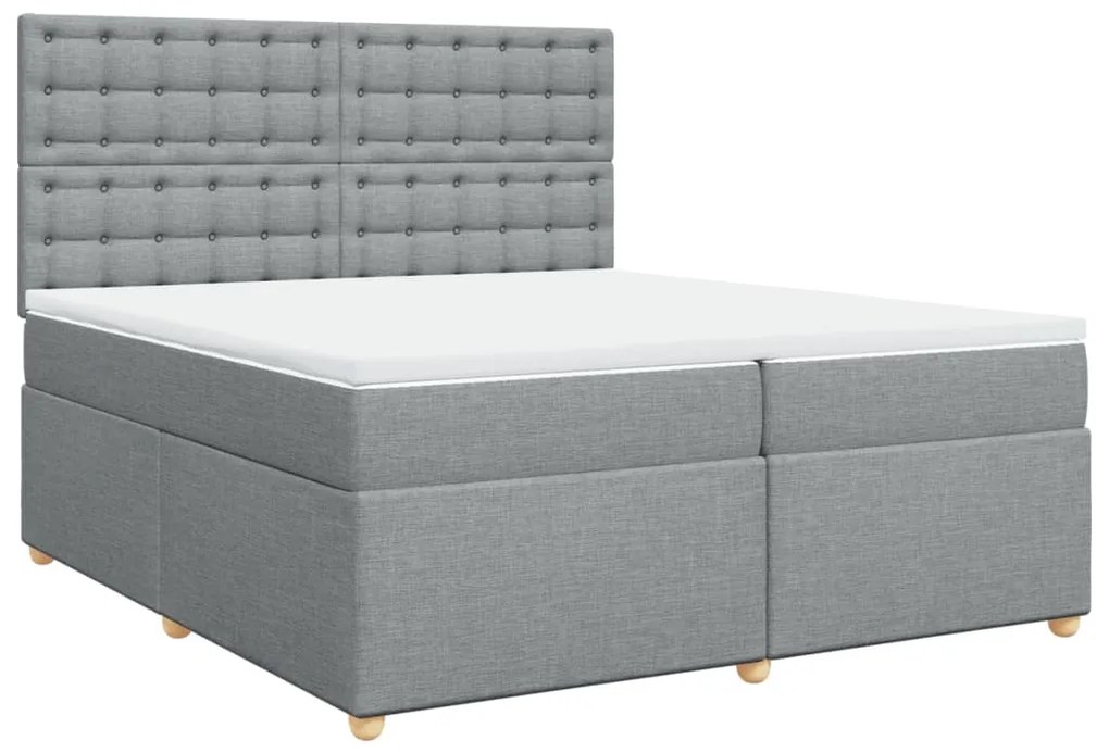 ΚΡΕΒΑΤΙ BOXSPRING ΜΕ ΣΤΡΩΜΑ ΑΝΟΙΧΤΟ ΓΚΡΙ 200X200 ΕΚ. ΥΦΑΣΜΑΤΙΝΟ 3293701