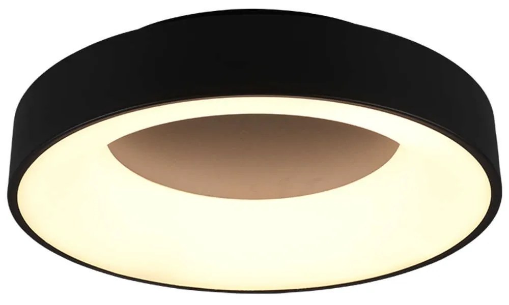 Φωτιστικό Οροφής - Πλαφονιέρα Girona 671210132 27W Led Φ45cm 11cm Black Mat Trio Lighting Metal