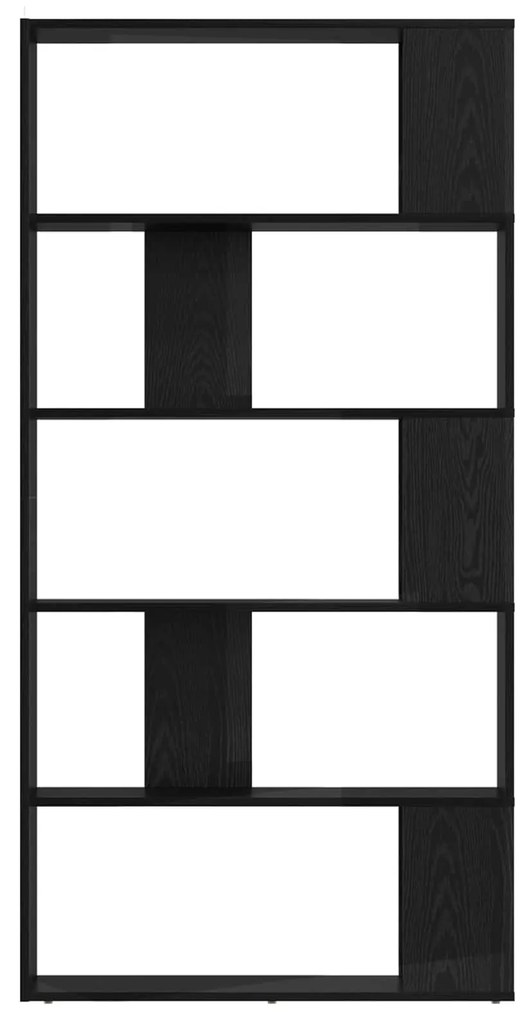 vidaXL Βιβλιοθήκη Μαύρη Οξυά 80 x 24 x 159 εκ Επεξεργασμένο ξύλο