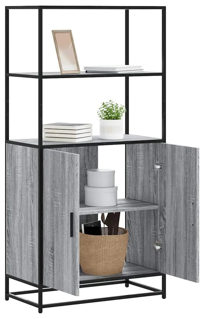 vidaXL Highboard Grey Sonoma Κατασκευασμένο ξύλο και μέταλλο