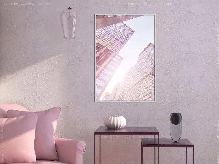 Αφίσα - Steel and Glass (Pink) - 20x30 - Χρυσό - Χωρίς πασπαρτού