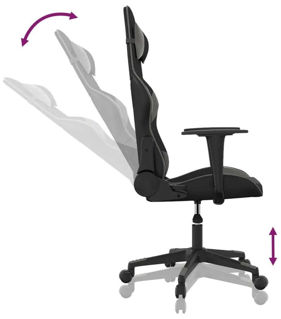 vidaXL Καρέκλα Gaming Μαύρο/Γκρι από Συνθετικό Δέρμα