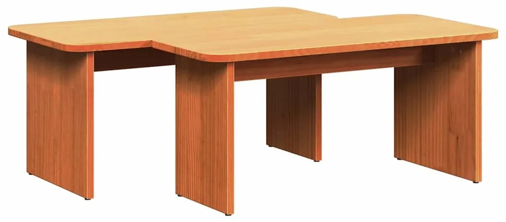 vidaXL Τραπεζάκι σαλονιού 2 pcs Κερωτό καφέ Μασίφ ξύλο πεύκου