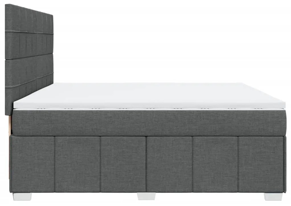 ΚΡΕΒΑΤΙ BOXSPRING ΜΕ ΣΤΡΩΜΑ ΣΚΟΥΡΟ ΓΚΡΙ 200X200 ΕΚ. ΥΦΑΣΜΑΤΙΝΟ 3291776