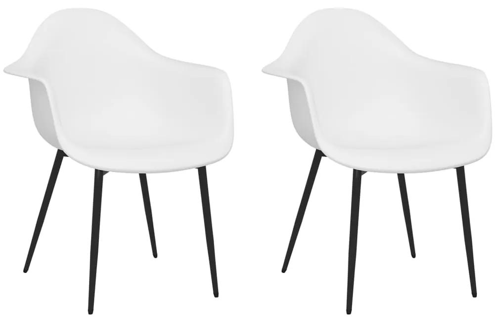 vidaXL Καρέκλες Τραπεζαρίας 2 τεμ. Λευκές από Πολυπροπυλένιο