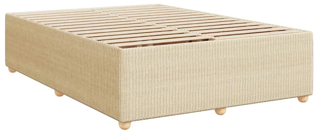 vidaXL Κρεβάτι Boxspring με Στρώμα Κρεμ 140x190 εκ. Υφασμάτινο