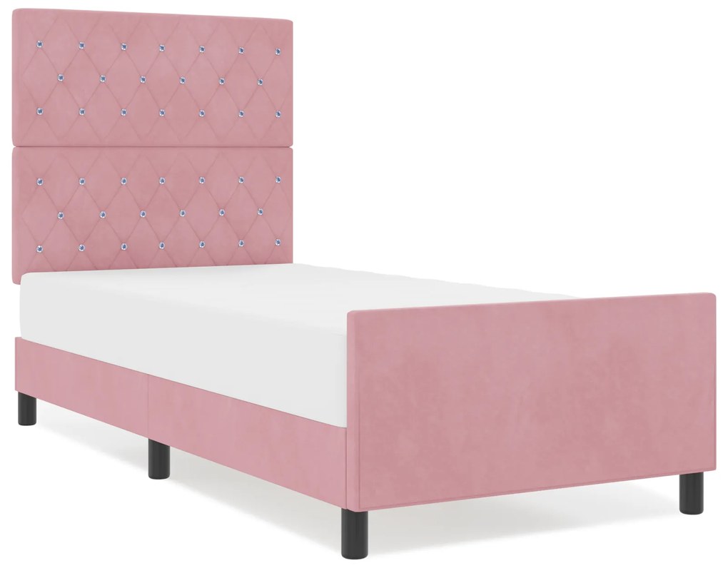 vidaXL Κρεβάτι Ροζ 90x190 cm Βελούδο