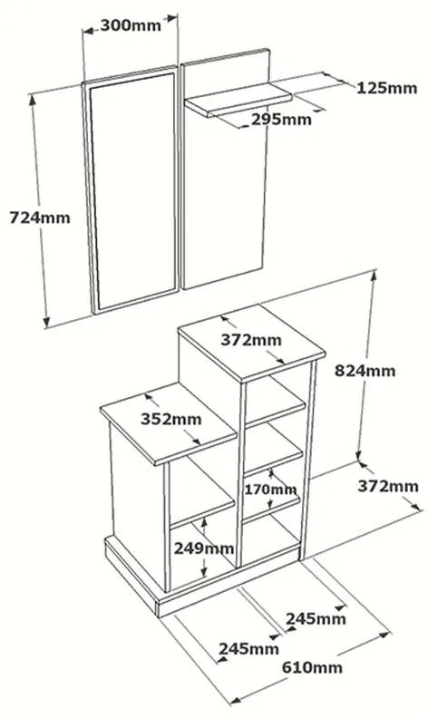 Έπιπλο εισόδου Wizbo μελαμίνης λευκό 61x37x82.5εκ