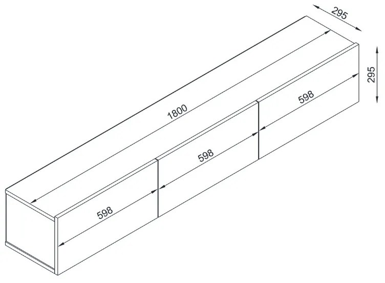 ΕΠΙΠΛΟ ΤΗΛΕΟΡΑΣΗΣ ΕΠΙΤΟΙΧΙΟ DAMLA MEGAPAP ΜΕ LED ΧΡΩΜΑ ΚΑΡΥΔΙ 180X29,5X29,5ΕΚ.