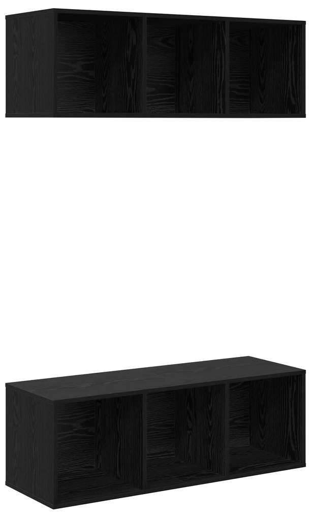 vidaXL Τοίχου ντουλάπες τηλεόρασης 2 pcs Μαύρη δρυς 37 x 37 x 107.5 εκ