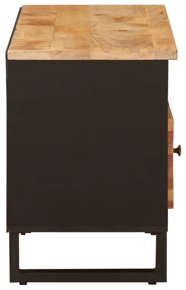 vidaXL Ντουλάπι TV με συρτάρι Καφέ 100 x 33 x 46 εκ Στερεό ξύλο μάνγκο