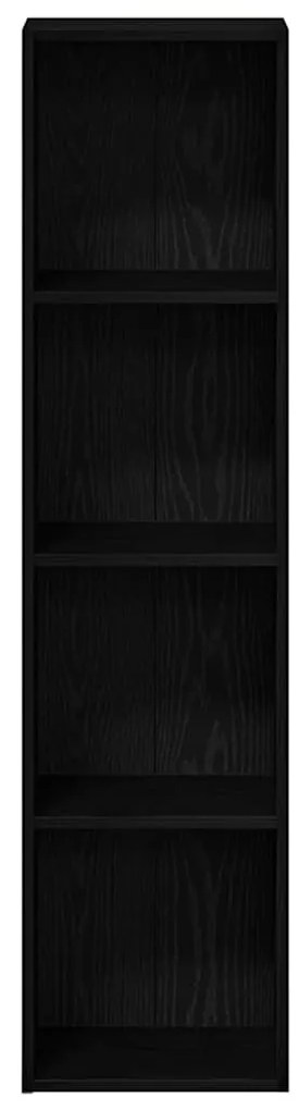 vidaXL Βιβλιοθήκη Μαύρη Δρυς 36x30x143 εκ. Επεξεργασμένο ξύλο