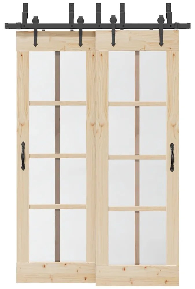 Μηχανισμός Συρόμενης Μεσόπορτας Μαύρος 152,5 εκ. Ατσάλινος