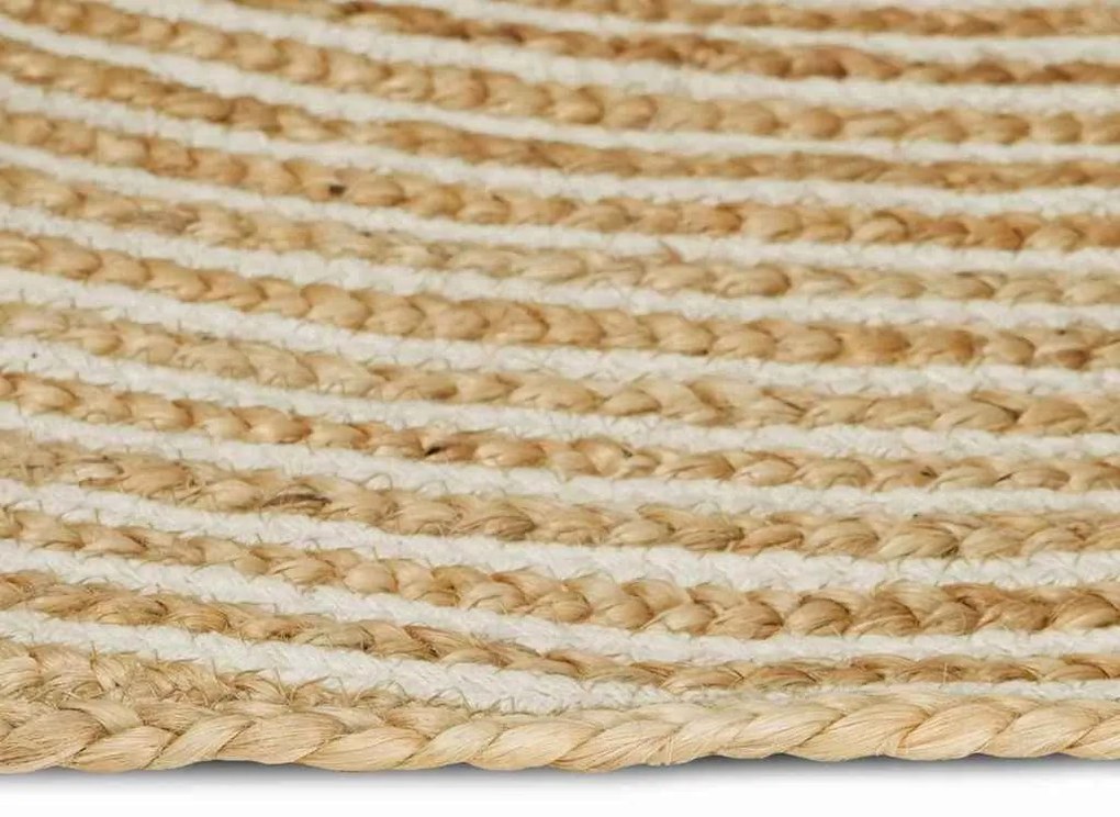 vidaXL Χαλί Φυσικό και Λευκό 120 x 170 cm Γιούτα