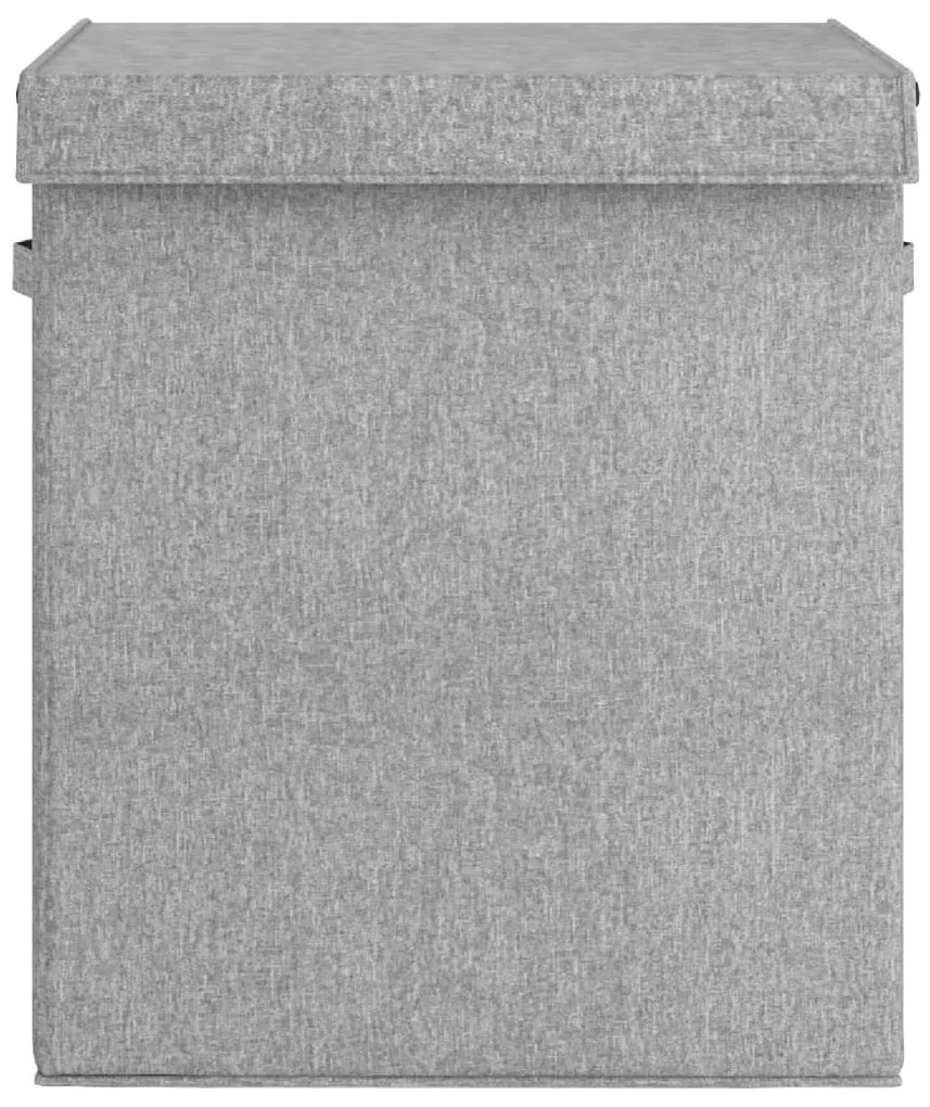 vidaXL Καλάθι Ρούχων Πτυσσόμενο Γκρι 51x34,5x59 εκ. Συνθ. Λινό Ύφασμα