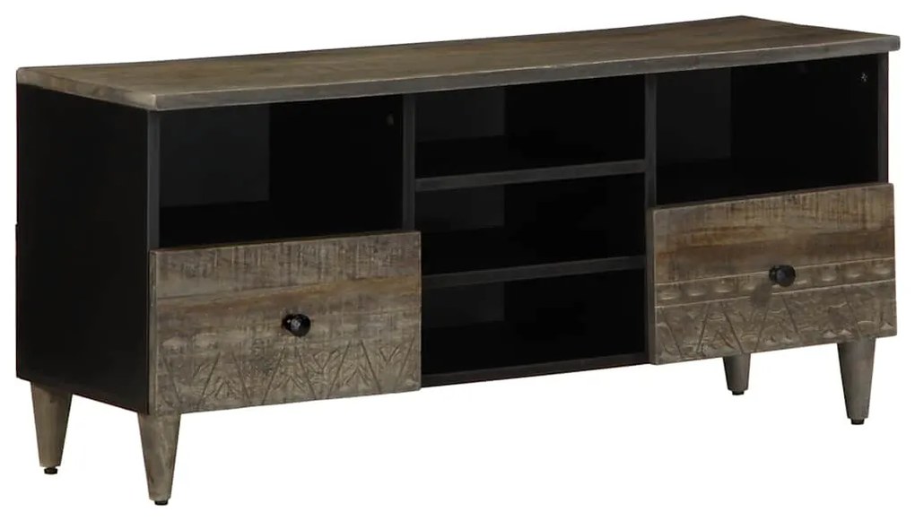 Έπιπλο Τηλεόρασης Μαύρο 100 x 33 x 46 εκ. από Μασίφ Ξύλο Μάνγκο