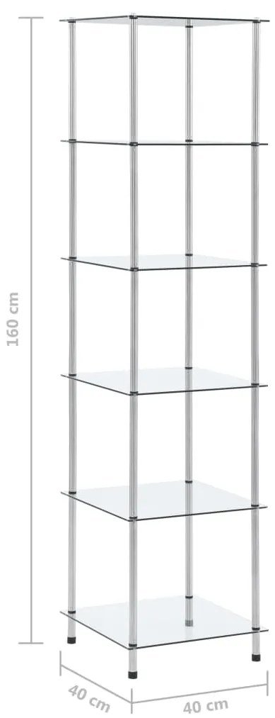 vidaXL Τραπεζάκι Σαλονιού 6 Επιπ. Διαφανές 40x40x160 εκ Ψημένο Γυαλί