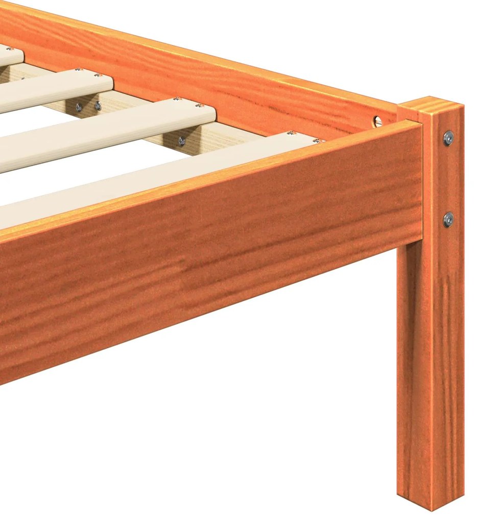 vidaXL Σκελετός Κρεβατιού με κεφαλάρι Κερωτό καφέ 180 x 200 cm