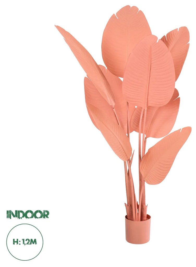 GloboStar® Artificial Garden SALMON STRELITZIA 20366 Τεχνητό Διακοσμητικό Φυτό Σομόν Στερλίτσια Υ120cm